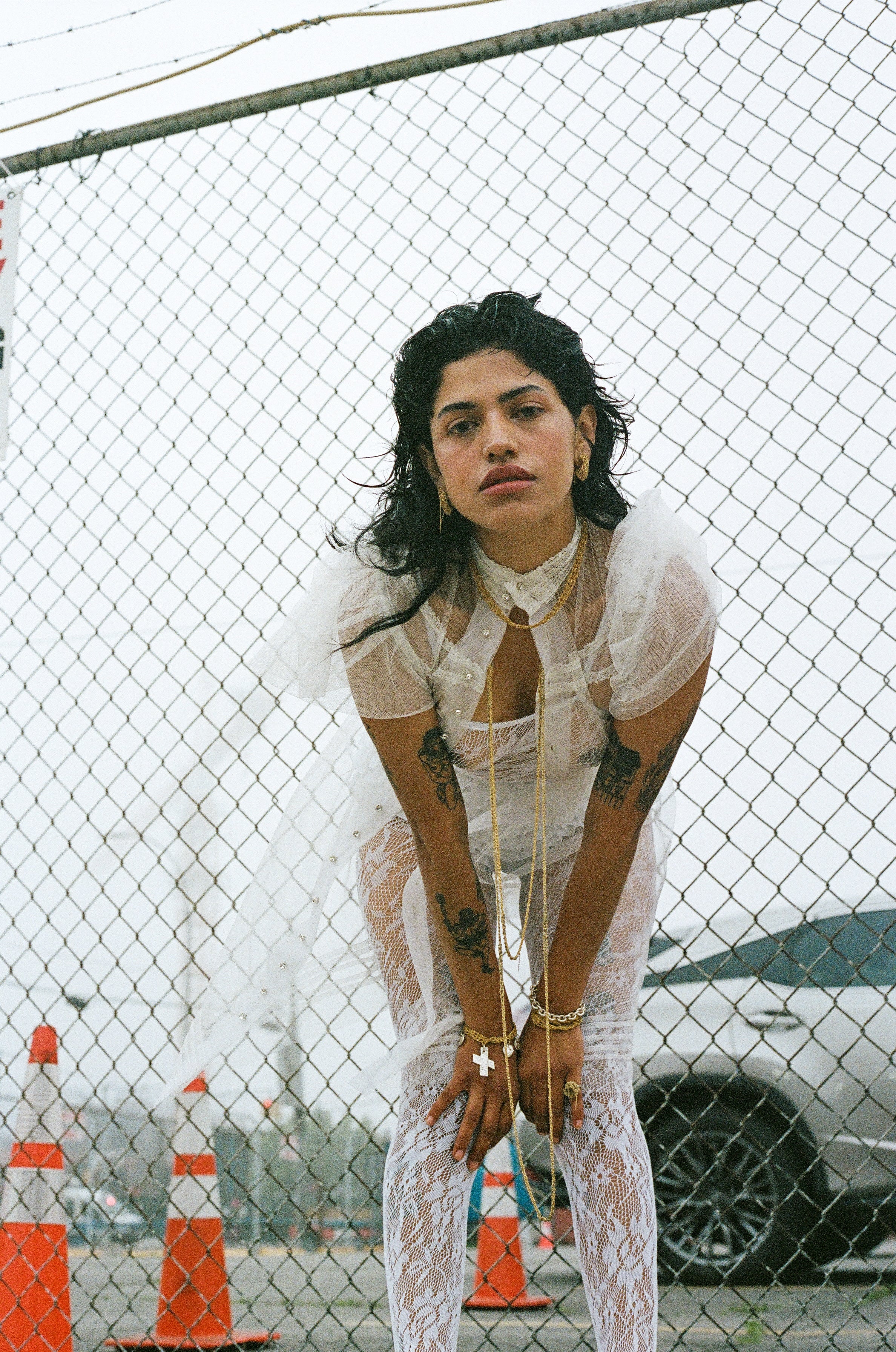 4-Tone Simple Necklace in Haze + Rose Gold