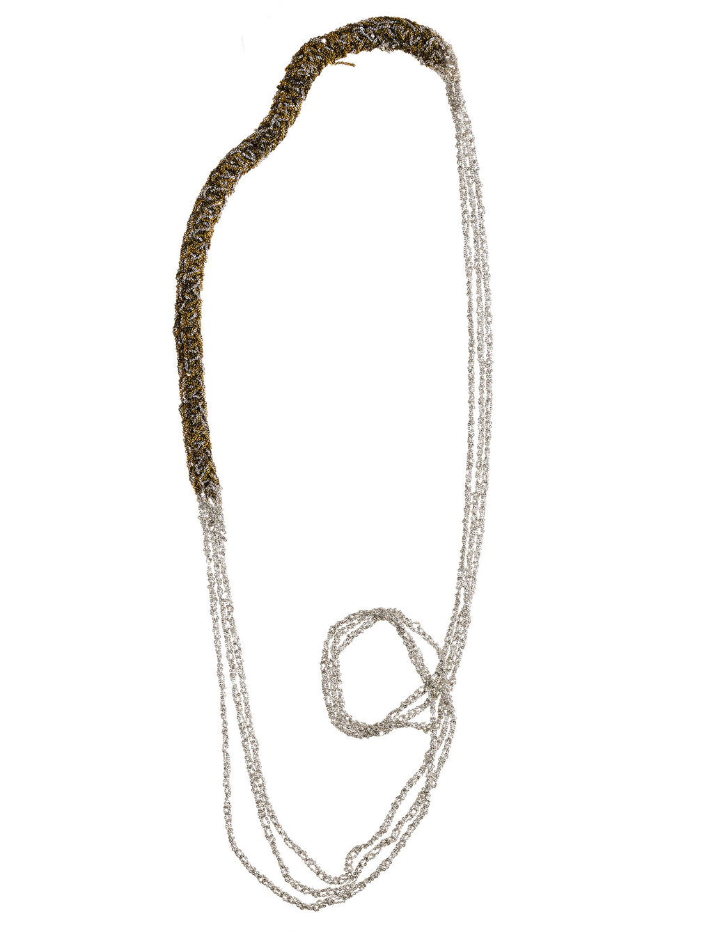 Baroque Slim Necklace in Silver + Gold + Haze